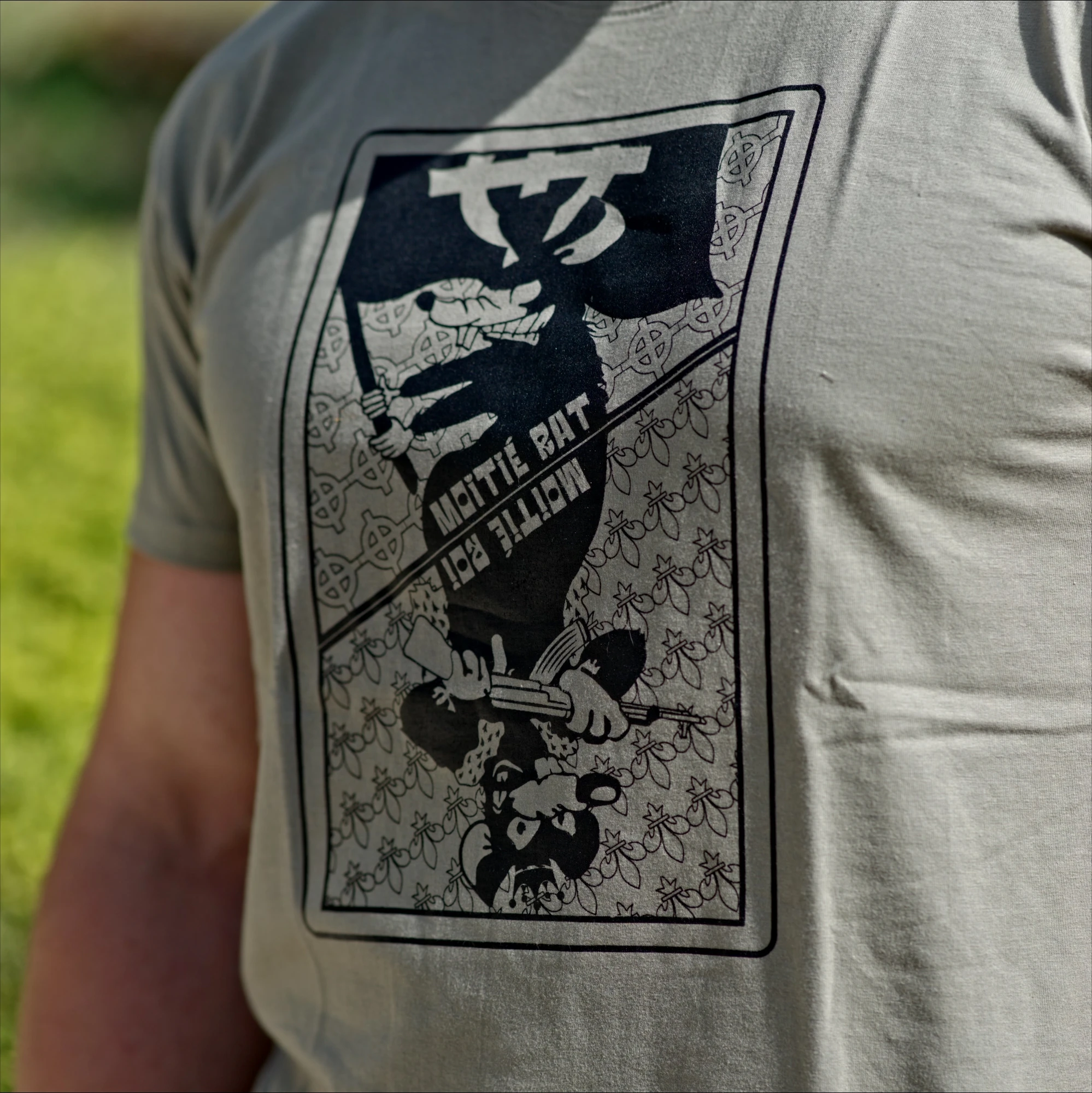 T-Shirt Moitié Rat / Moitié Roi Kaki